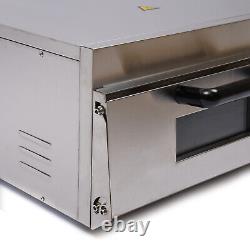 1.5kw Pizza Oven Stainless Steel Single Layer Fire Stone Countertop Baker