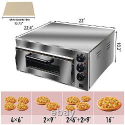 110V 1400W Commercial Electric Pizza Oven Toaster Single Deck Bake Broiler Oven