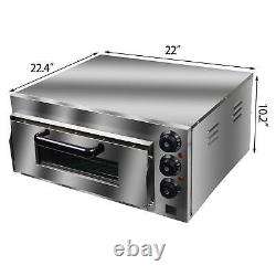 110V 1400W Commercial Electric Pizza Oven Toaster Single Deck Bake Broiler Oven