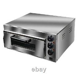 110V 1400W Commercial Electric Pizza Oven Toaster Single Deck Bake Broiler Oven