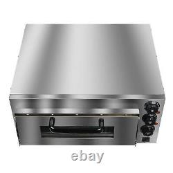 110V 1400W Commercial Electric Pizza Oven Toaster Single Deck Bake Broiler Oven