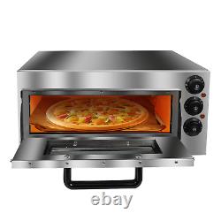 110V 1400W Commercial Electric Pizza Oven Toaster Single Deck Bake Broiler Oven