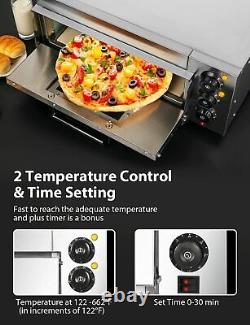 110V 2KW Commercial Electric Pizza Oven Toaster Baking Bread Single Deck Broiler