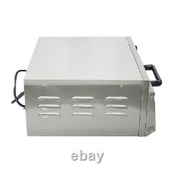 110V 2KW Single-Deck Electric Pizza Oven Commercial Bake Stainless Steel Body