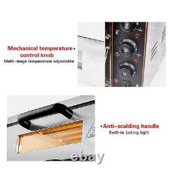 110V 3000W Electric Pizza Ovens Double Deck Stainless Steel Countertop Ovens