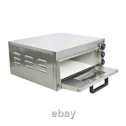 110V Commercial Single-layer Pizza Oven Electric Heating Stainless Steel 2000W
