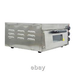 110V Commercial Single-layer Pizza Oven Electric Heating Stainless Steel 2000W