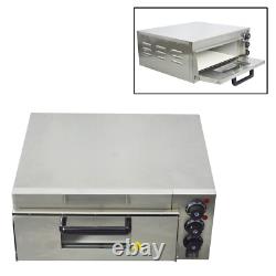 110V Commercial Stainless Steel Electric Single-Deck Bread Pizza Oven 2.7HP