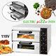110v Electric 3000w Pizza Oven Double Deck Commercial Toaster Steel Bake Broiler