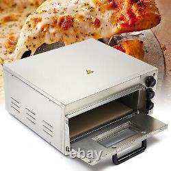 110V Electric Pizza Oven Single Deck Fire Stone Stainless Steel Bread Toaster