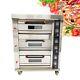 110v Ng/lng Gas Heating Triple Deck Pizza Oven Commercial Pizza Maker