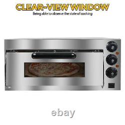 110V Stainless Steel Commercial Electric Pizza Oven Toaster Single Deck Broiler