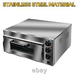 110V Stainless Steel Commercial Electric Pizza Oven Toaster Single Deck Broiler