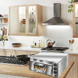 110V Stainless Steel Commercial Electric Pizza Oven Toaster Single Deck Broiler