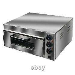 110V Stainless Steel Commercial Electric Pizza Oven Toaster Single Deck Broiler