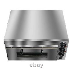 110V Stainless Steel Commercial Electric Pizza Oven Toaster Single Deck Broiler