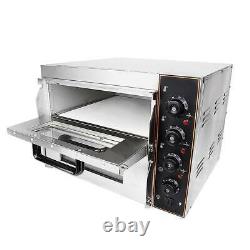 110V Stainless Steel Electric Pizza Ovens Double Deck Toaster Bake Broiler Ovens