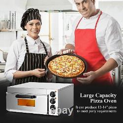 14' Electric Pizza Maker Single Layer Deck Stainless Steel Countertop Pizza Oven