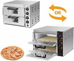 14IN Pizza Oven Countertop 3000W Pizza Oven Double Deck Layer Multipurpose