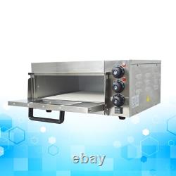15 inch Single-Deck Pizza Oven Stainless Steel Countertop Pizza Stone 110V 2.7HP