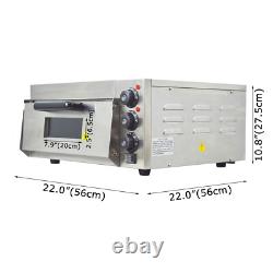 15 inch Single-Deck Pizza Oven Stainless Steel Countertop Pizza Stone 110V 2.7HP