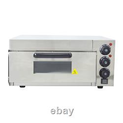 15 inch Single-Deck Pizza Oven Stainless Steel Countertop Pizza Stone 110V 2.7HP