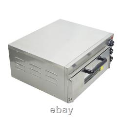 15 inch Single-Deck Pizza Oven Stainless Steel Countertop Pizza Stone 110V 2.7HP