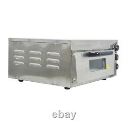 15 inch Single-Deck Pizza Oven Stainless Steel Countertop Pizza Stone 110V 2.7HP