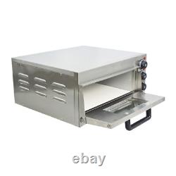 15 inch Single-Deck Pizza Oven Stainless Steel Countertop Pizza Stone 110V 2.7HP