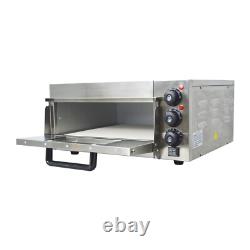15 inch Single-Deck Pizza Oven Stainless Steel Countertop Pizza Stone 110V 2.7HP