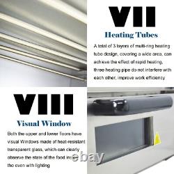 15 inch Single-Deck Pizza Oven Stainless Steel Countertop Pizza Stone 110V 2.7HP