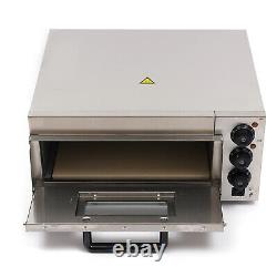 1500W Electric Pizza Oven 1 Deck Stainless Steel Ceramic Stone Fire Stone Oven