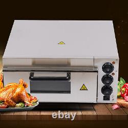1500W Electric Pizza Oven Single Deck Fire Stone Bread Toaster For Commercial