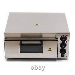 1500W Electric Pizza Oven Single Deck Fire Stone Stainless Steel Bread Toaster