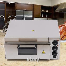 1500W Electric Pizza Oven Single Deck Fire Stone Stainless Steel Bread Toaster