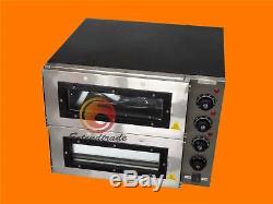 16 Double deck Electric Pizza Oven Commercial Ceramic Stone 3000W 110V New