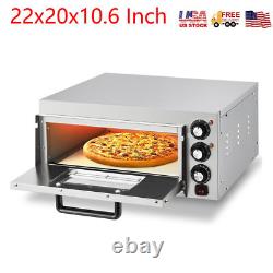 1800W Countertop Pizza Oven Single Deck Layer WithPizza Stone for 14 Pizza Indoor