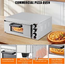 1800W Countertop Pizza Oven Single Deck Layer WithPizza Stone for 14 Pizza Indoor