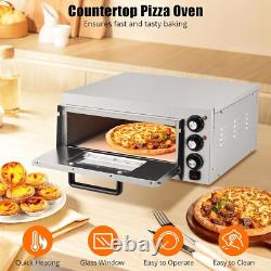 1800W Countertop Pizza Oven Single Deck Layer WithPizza Stone for 14 Pizza Indoor
