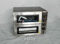 1pc New 3000W 110V 16 Double Deck Pizza Oven Commercial Ceramic Stone #D1