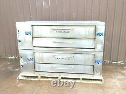 2 Bakers Pride Y 600 Natural Deck Gas Double Pizza Ovens New Stones And Legs