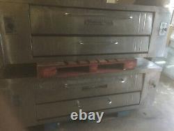 2 Bakers Pride Y 800 Natural Deck Gas Double Pizza Ovens Stones & Legs Included