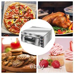 2000W Commercial Electric Pizza Oven Toaster Single Deck Broiler Stainless Steel