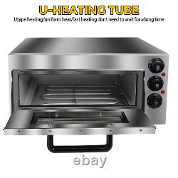 2000W Commercial Electric Pizza Oven Toaster Single Deck Broiler Stainless Steel