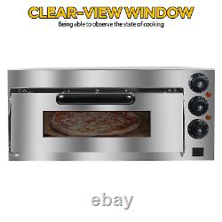 2000W Commercial Electric Pizza Oven Toaster Single Deck Broiler Stainless Steel