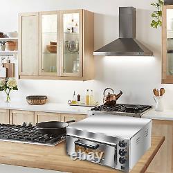 2000W Commercial Electric Pizza Oven Toaster Single Deck Broiler Stainless Steel