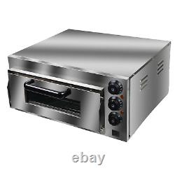 2000W Commercial Electric Pizza Oven Toaster Single Deck Broiler Stainless Steel