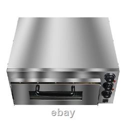 2000W Commercial Electric Pizza Oven Toaster Single Deck Broiler Stainless Steel