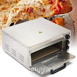 2000W Commercial Pizza Oven Single Deck Fire Stone Countertop Bread Toaster Food