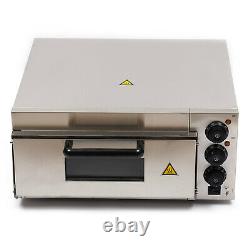 2000W Electric Pizza Oven Fire Stone Commercial Single Deck Stainless Steel